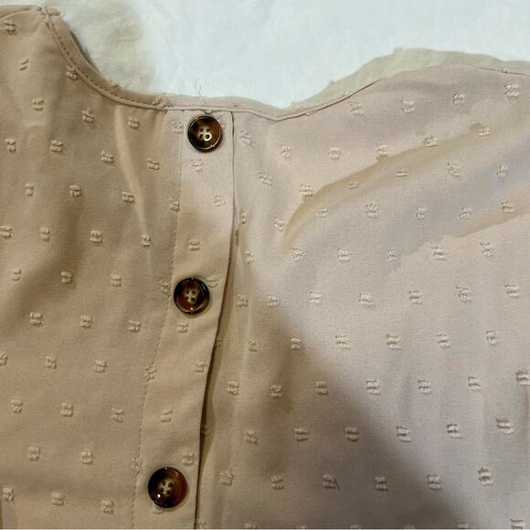 Unbranded Button Back Chiffon Clip Dot Blouse Off White L - Picture 5 of 10
